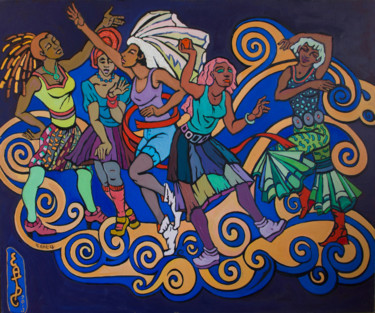 Schilderij getiteld "Танец" door Ekaterina Antropova, Origineel Kunstwerk, Olie