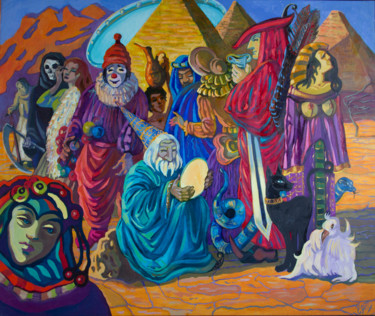 Painting titled "Тринадцать Жизней и…" by Ekaterina Antropova, Original Artwork, Oil