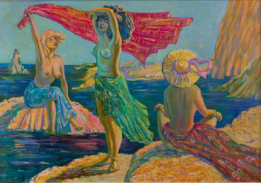 Painting titled "Ветер. Новый Свет.…" by Ekaterina Antropova, Original Artwork, Oil