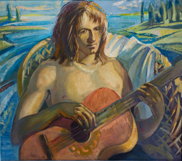Картина под названием "Тихая песня" - Ekaterina Antropova, Подлинное произведение искусства, Масло