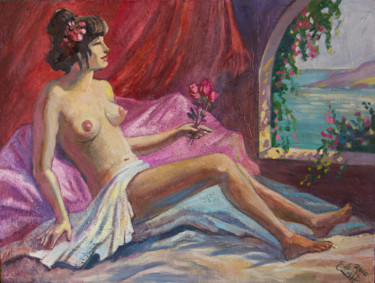Pittura intitolato "Доброе утро, красав…" da Ekaterina Antropova, Opera d'arte originale, Olio