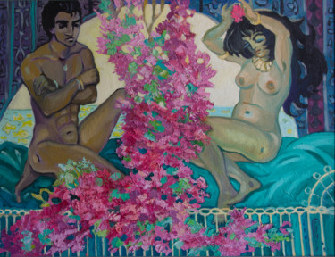 Peinture intitulée "Цветов любви столь…" par Ekaterina Antropova, Œuvre d'art originale, Huile