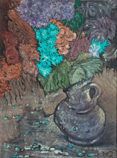 Картина под названием "Французский букет" - Ekaterina Antropova, Подлинное произведение искусства, Масло