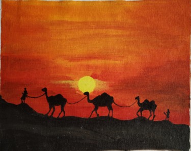 Pittura intitolato "Desert" da Anuradha Singh, Opera d'arte originale, Acrilico