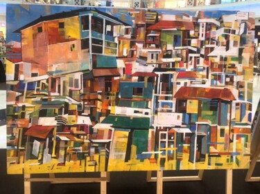 Painting titled "Urban scene" by Anuar Dan, Original Artwork, Acrylic
