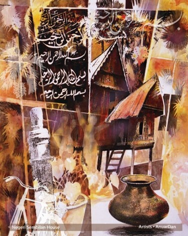 Schilderij getiteld "Kuala Pilah in Memo…" door Anuar Dan, Origineel Kunstwerk