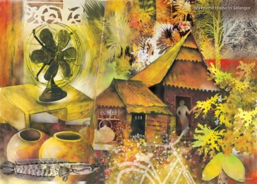 Peinture intitulée "Selangor House in P…" par Anuar Dan, Œuvre d'art originale