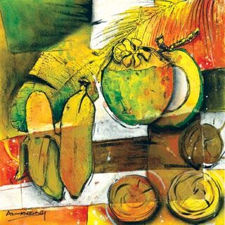 Peinture intitulée "fruits no 4" par Anuar Dan, Œuvre d'art originale
