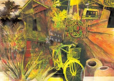 Peinture intitulée "MY HOUSE IN MALAKA" par Anuar Dan, Œuvre d'art originale