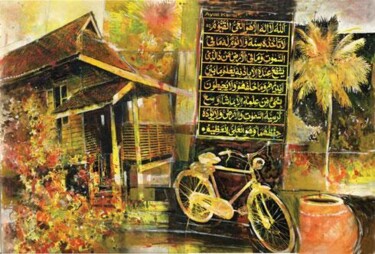 Peinture intitulée "Rumah Pahang dan Ay…" par Anuar Dan, Œuvre d'art originale