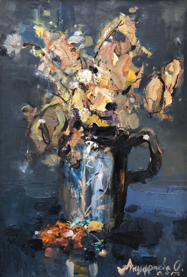 Painting titled "fall still life" by Olga Tyryshkina, Original Artwork, Oil