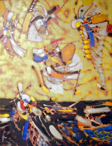 Pittura intitolato "взмах крыла" da Victor Anufriev, Opera d'arte originale