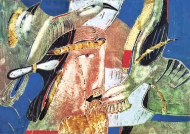 Картина под названием "Queen of birds" - Victor Anufriev, Подлинное произведение искусства