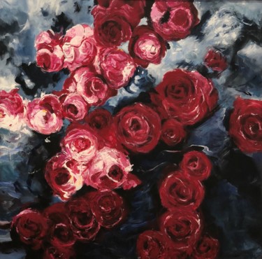 Peinture intitulée "Roses" par Mitali Doshi, Œuvre d'art originale, Acrylique