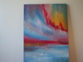 Painting titled "rainbow" by Saumya Anuj, Original Artwork