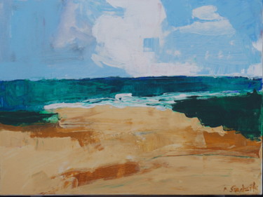 Painting titled "beach IV" by Anna Sadzik, Original Artwork, Acrylic