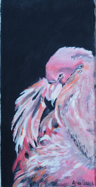 Malarstwo zatytułowany „flamingo” autorstwa Anna Sadzik, Oryginalna praca, Akryl