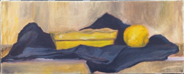 Malarstwo zatytułowany „still life lemon wi…” autorstwa Anna Sadzik, Oryginalna praca, Olej