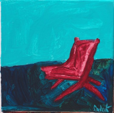 Pintura intitulada "burgund chair" por Anna Sadzik, Obras de arte originais