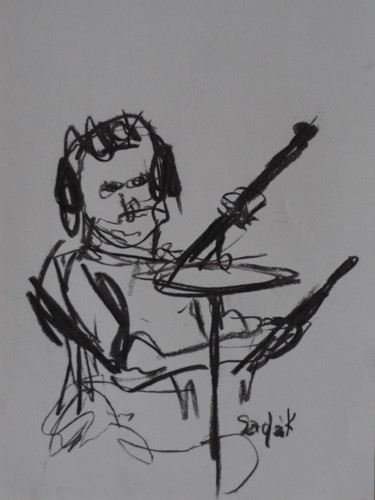 Rysunek zatytułowany „drummer” autorstwa Anna Sadzik, Oryginalna praca, Węgiel drzewny