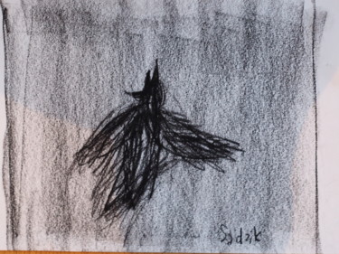 Rysunek zatytułowany „flying bird” autorstwa Anna Sadzik, Oryginalna praca, Węgiel drzewny