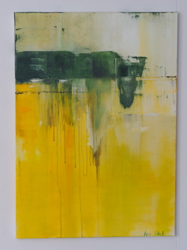 Malarstwo zatytułowany „yellow landscape” autorstwa Anna Sadzik, Oryginalna praca, Akryl
