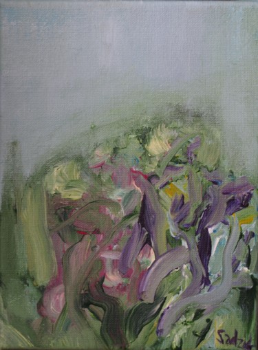 Картина под названием "irises" - Anna Sadzik, Подлинное произведение искусства, Акрил