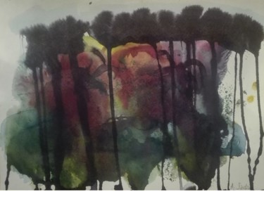 Painting titled "forest" by Anna Sadzik, Original Artwork, Watercolor