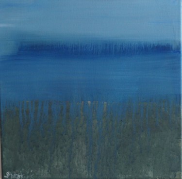 Painting titled "blue ocean" by Anna Sadzik, Original Artwork, Oil