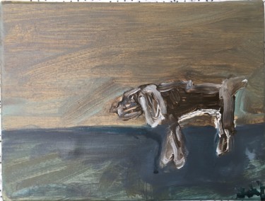 Malarstwo zatytułowany „brown dog” autorstwa Anna Sadzik, Oryginalna praca, Akryl
