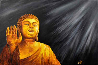Painting titled "Buddha.jpg" by Ak, Original Artwork, Acrylic