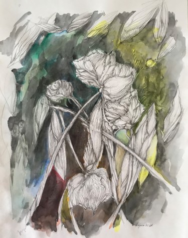 Painting titled "Tulips.jpeg" by Anushko, Original Artwork, Watercolor