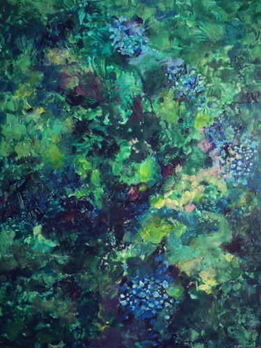 Painting titled "The Green Morning" by Anushko, Original Artwork, Acrylic