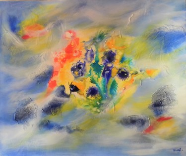 Painting titled "Eclosion" by Anval, Original Artwork, Acrylic