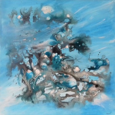 Fonds marin Peinture intitulée "Fonds marin" par Anval, Œuvre d'art originale, Acrylique