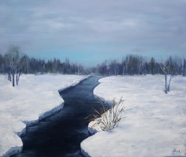Painting titled "Winter Silence" by Anya Komaristaia-Dumouchel, Original Artwork, Oil