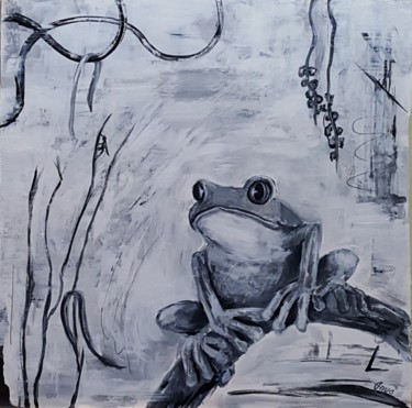 Painting titled "Tree frog" by Anya Komaristaia-Dumouchel, Original Artwork, Acrylic