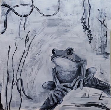 Peinture intitulée "Tree frog" par Anya Komaristaia-Dumouchel, Œuvre d'art originale, Acrylique