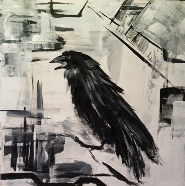 Malerei mit dem Titel "Raven" von Anya Komaristaia-Dumouchel, Original-Kunstwerk, Acryl