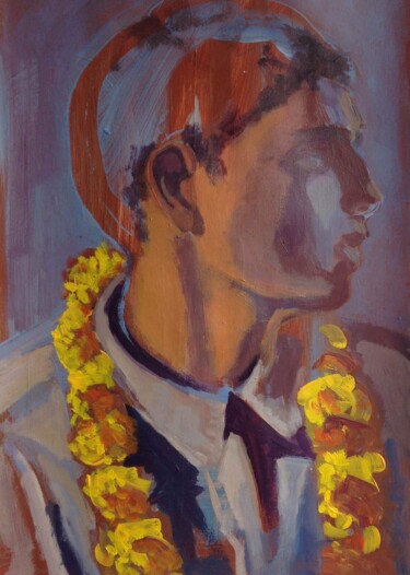 Peinture intitulée "Young boy from Indi…" par Anyck Alvarez Kerloch, Œuvre d'art originale, Acrylique