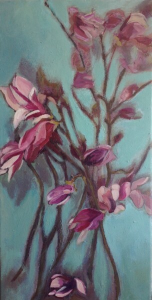 Картина под названием "Magnolia" - Anyck Alvarez Kerloch, Подлинное произведение искусства, Акрил Установлен на Деревянная р…