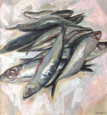 Картина под названием "Sardines II" - Anyck Alvarez Kerloch, Подлинное произведение искусства, Акрил