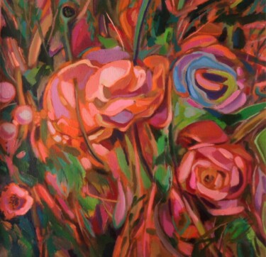 Painting titled "Wild Bouquet" by Anyck Alvarez Kerloch, Original Artwork, Acrylic