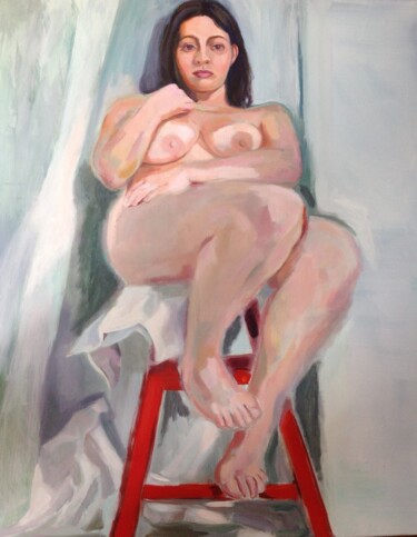 Painting titled "The Sitter" by Anyck Alvarez Kerloch, Original Artwork, Acrylic
