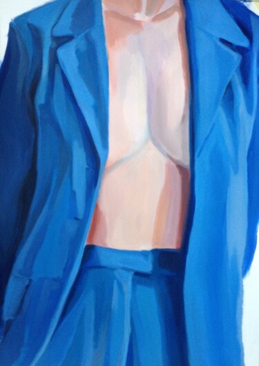 Malerei mit dem Titel "The Blue Suit" von Anyck Alvarez Kerloch, Original-Kunstwerk, Acryl