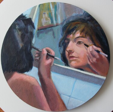 Painting titled "Make-Up" by Anyck Alvarez Kerloch, Original Artwork, Acrylic Mounted on Wood Stretcher frame