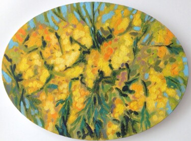 Ζωγραφική με τίτλο "Mimosas 2021" από Anyck Alvarez Kerloch, Αυθεντικά έργα τέχνης, Ακρυλικό