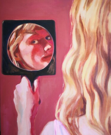 Painting titled "Blond in Mirror" by Anyck Alvarez Kerloch, Original Artwork, Acrylic