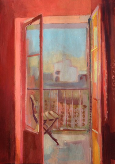 Картина под названием "Balcony" - Anyck Alvarez Kerloch, Подлинное произведение искусства, Акрил