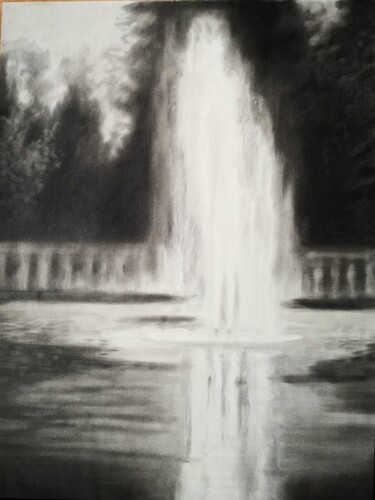 Dibujo titulada "Fountain" por Anyck Alvarez Kerloch, Obra de arte original, Carbón